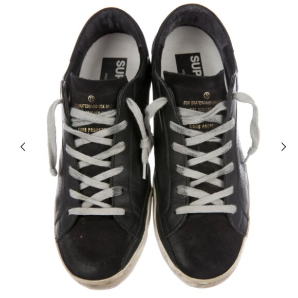 Golden Goose Black Superstar Sneakers - Picture 1 of 5